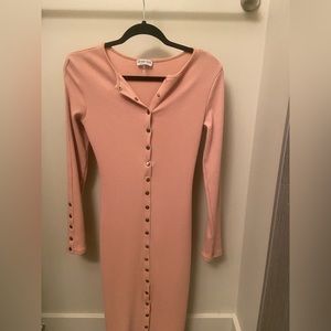 Dusty Rose ribbed midi dress from Fashionova